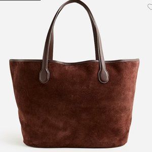 NWT j crew Berkeley tote in leather and suede - brown / ganache